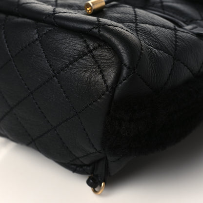 Chanel Lambskin Shearling Quilted CC Backpack Black 8 of 8
