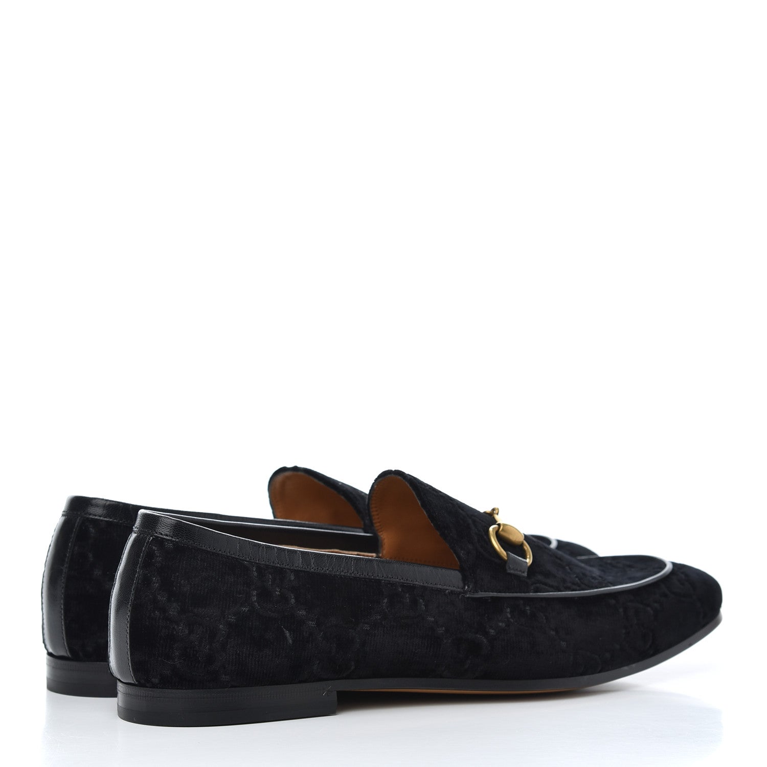 Gucci Velvet GG Monogram Horsebit Mens Jordaan Loafers 8.5 Blue 4 of 14