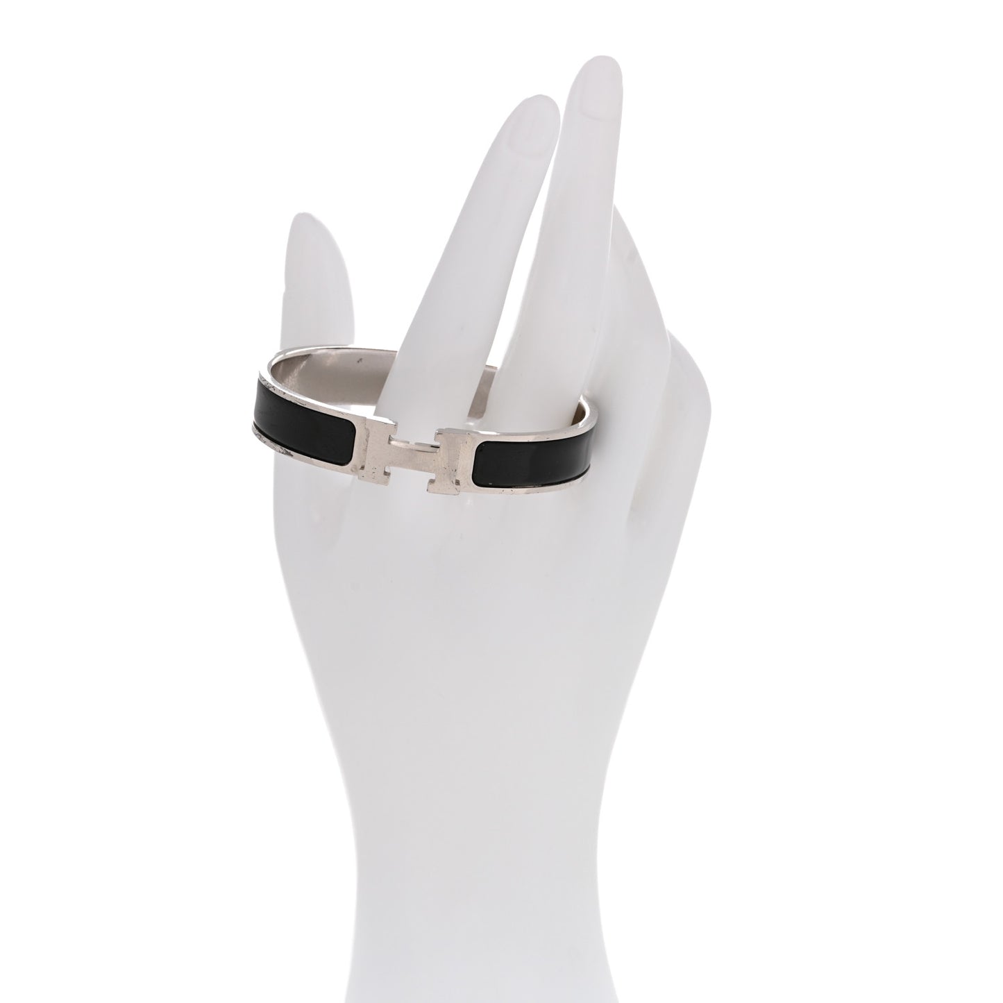 Enamel Narrow Clic Clac H Bracelet GM Black