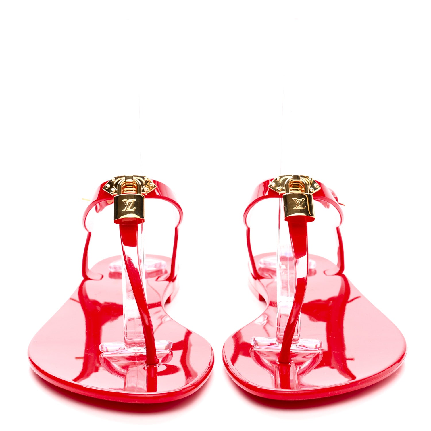 Louis Vuitton Rubber Bikini Thong Flat Sandals 41 Red 2 of 11