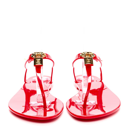 Louis Vuitton Rubber Bikini Thong Flat Sandals 41 Red 2 of 11