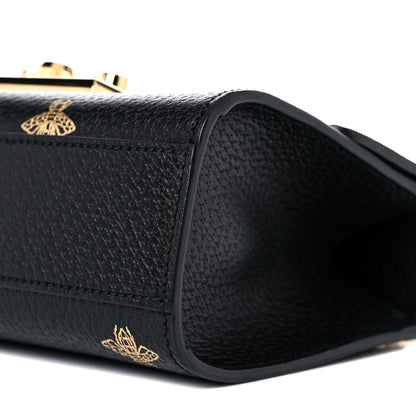 Gucci Grained Calfskin Bee Star Small Padlock Shoulder Bag Black 8 of 10