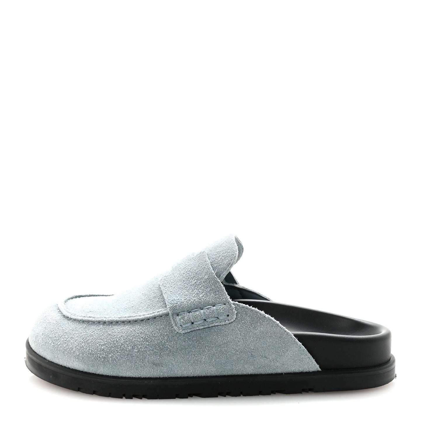 Suede Calfskin Womens Go Mules 36 Bleu Pinede