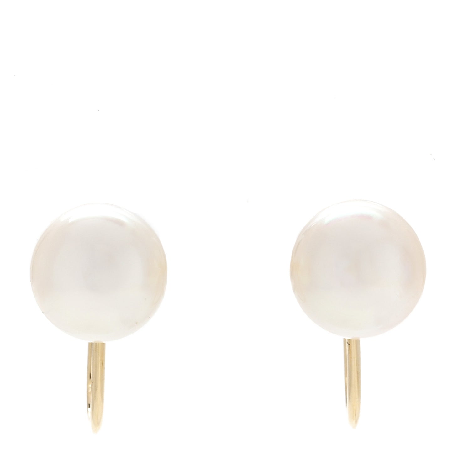 18K Yellow Gold Akoya Cultured Pearl 7-7.5mm Screw Back Earrings