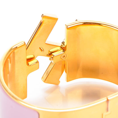 Hermes Enamel Extra Wide Clic Clac H Bracelet GM Rose Poudre 5 of 6