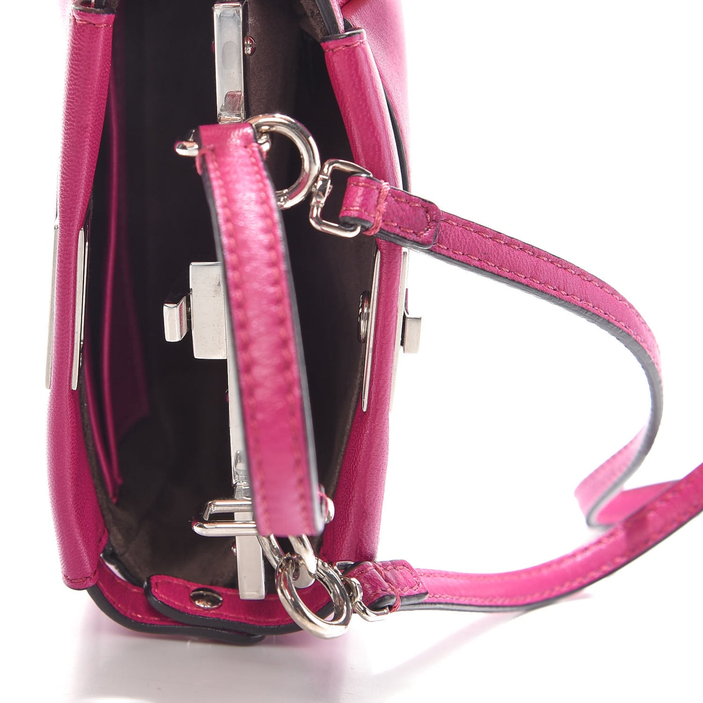 Nappa Micro Peekaboo Iconic Satchel Magenta