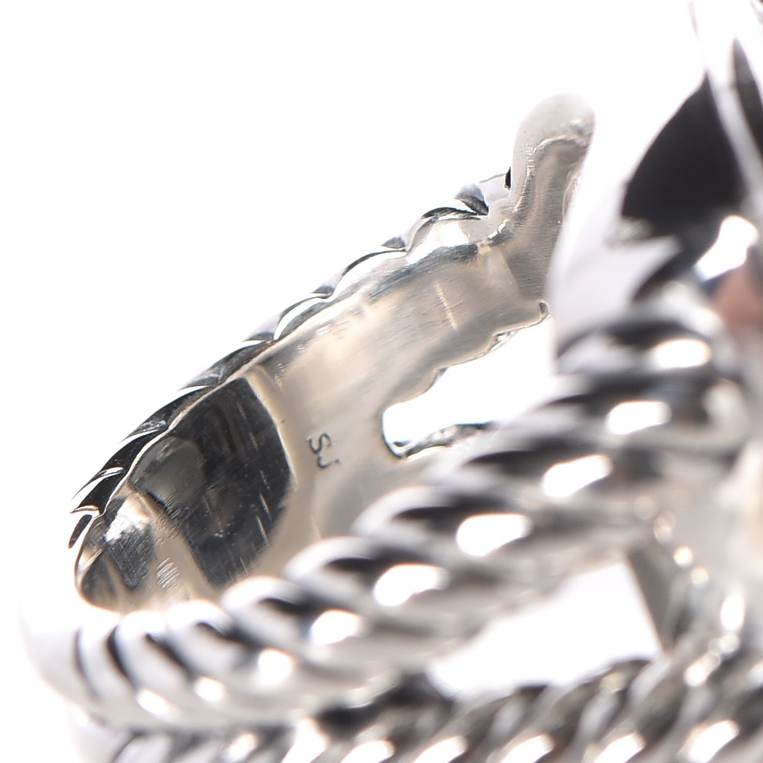 David Yurman Sterling Silver Diamond Hematite 17mm Albion Ring 54 7 5 of 6
