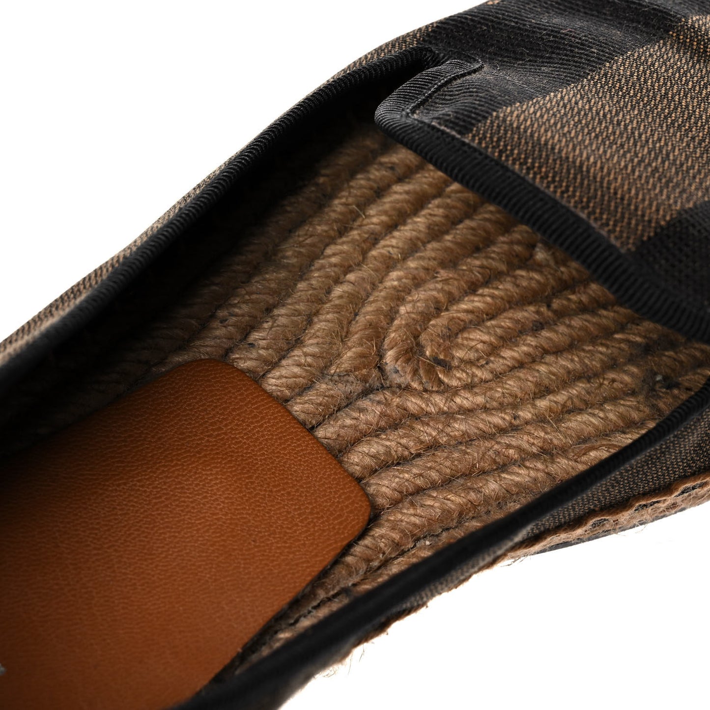 Canvas Pequin Espadrilles 38 Tobacco Black