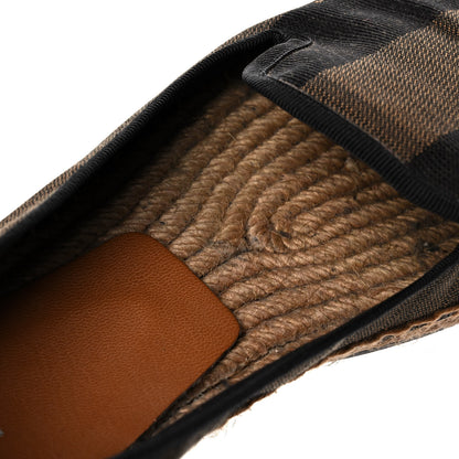 Fendi Canvas Pequin Espadrilles 38 Tobacco Black 8 of 11