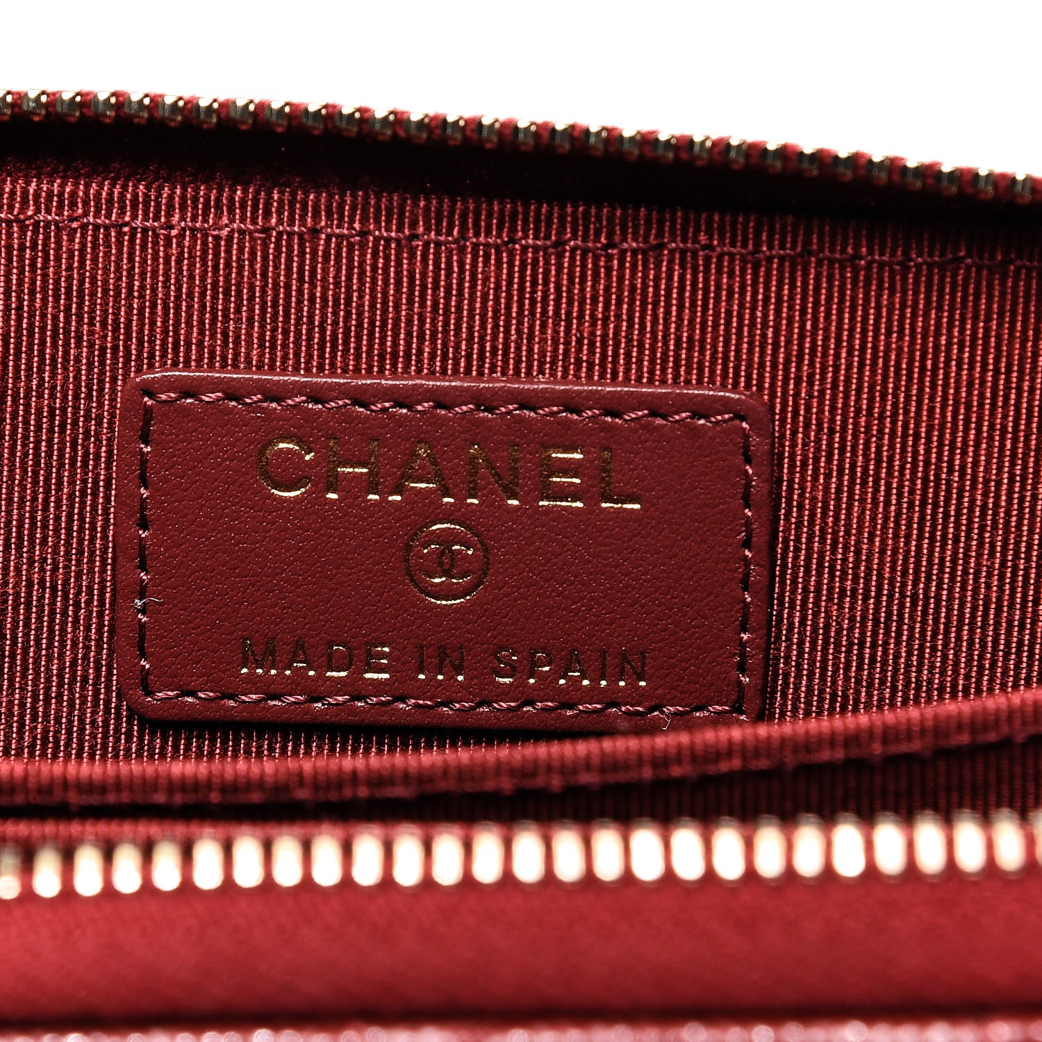 Chanel Iridescent Caviar Quilted Zip Card Holder Burgundy 6 of 8
