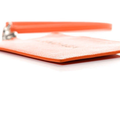 Balenciaga Grained Calfskin Logo Cash Passport Photo ID Zip Holder Fluo Orange Black 9 of 11