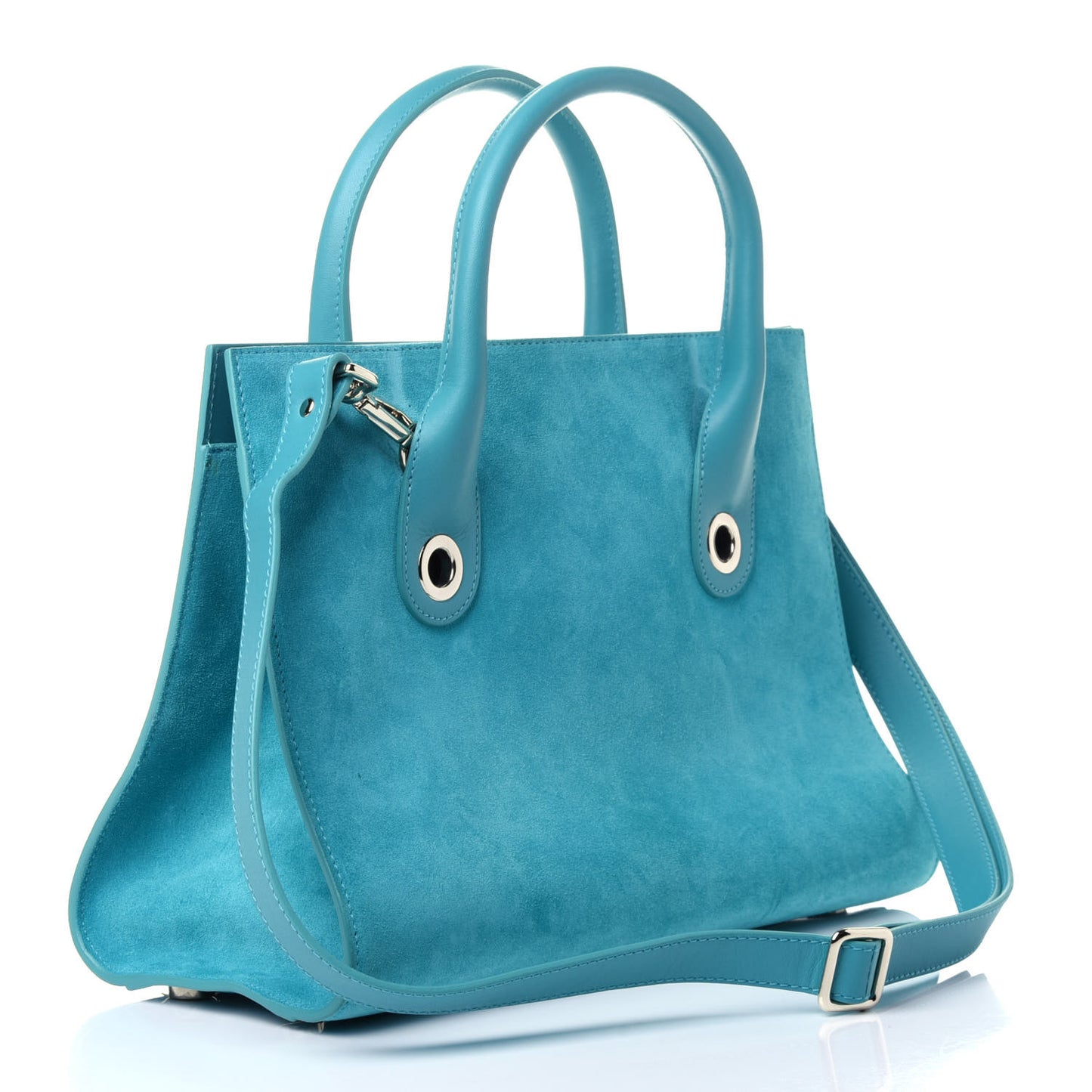 Suede Riley Tote Turquoise