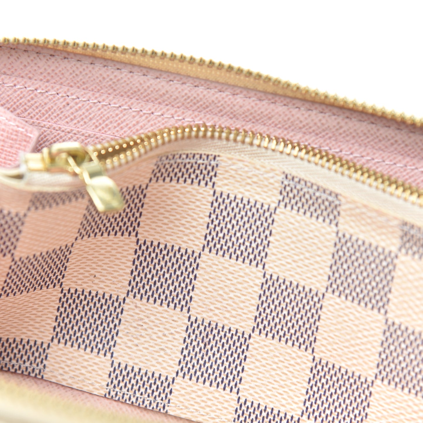 Damier Azur Clemence Wallet Rose Ballerine