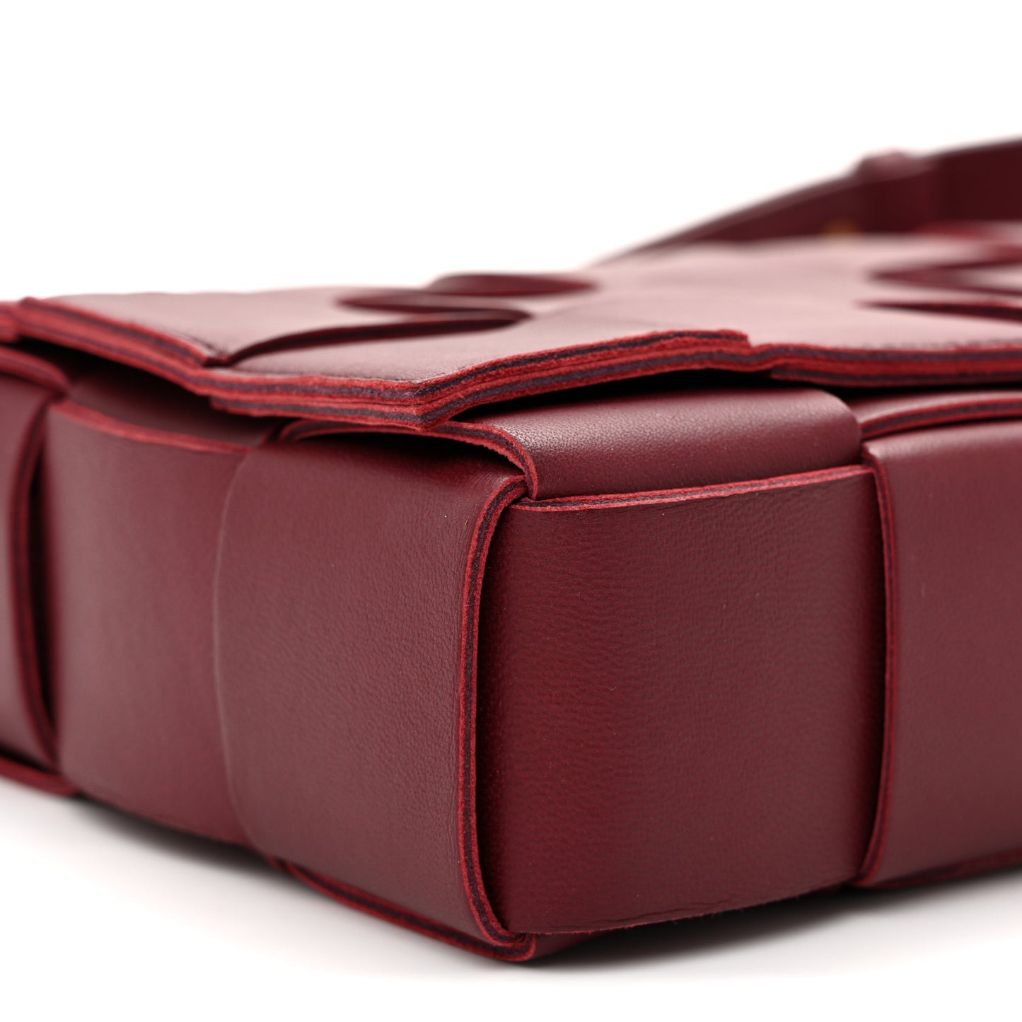 Lambskin Maxi Intreccio Cassette Crossbody Bag Barolo