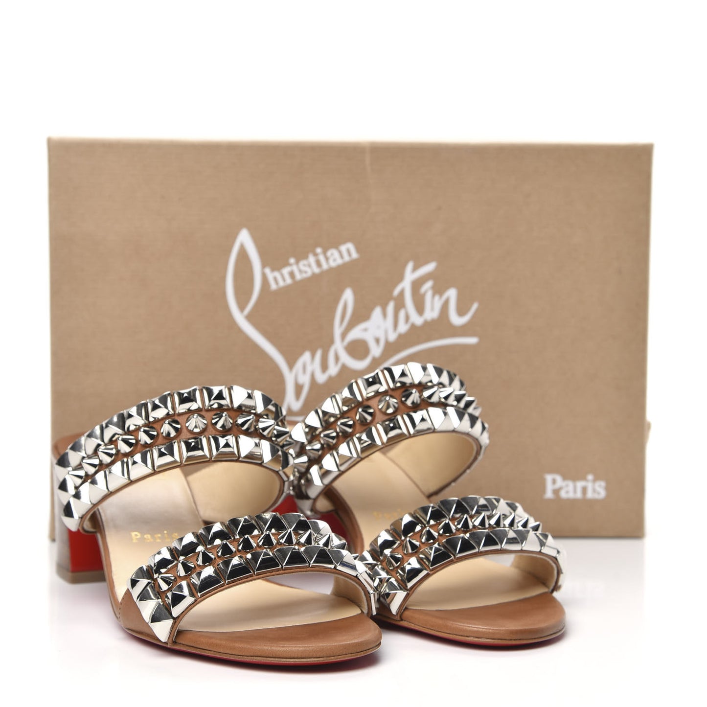 Calfskin Tina Goes Mad 55 Slide Sandals 38.5 Cuoio