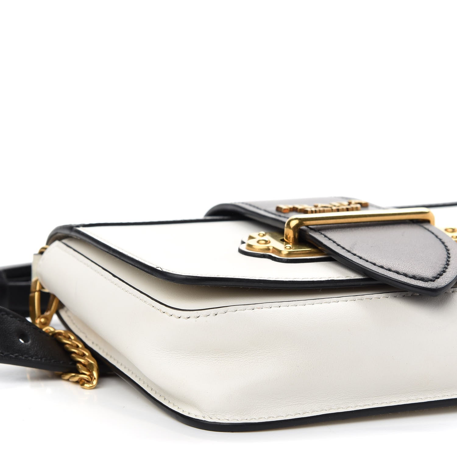 Prada Saffiano City Calf Cahier Belt Bag White Black 7 of 9