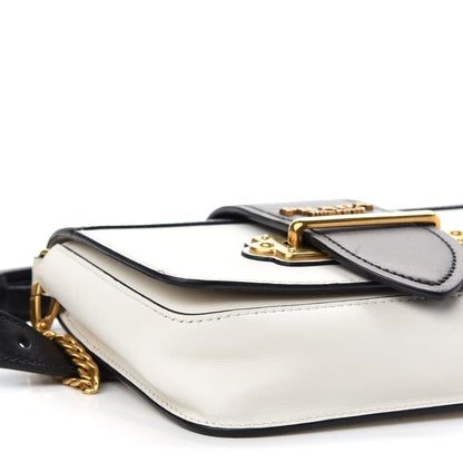 Prada Saffiano City Calf Cahier Belt Bag White Black 7 of 9