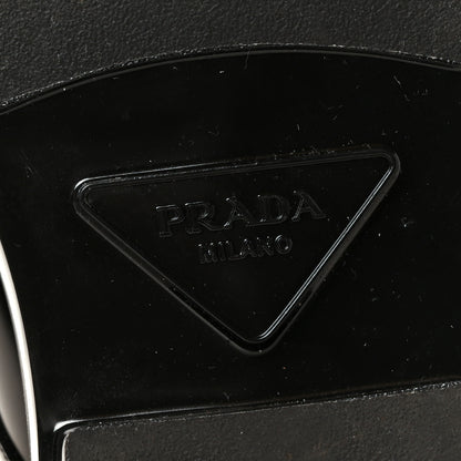Prada Spazzolato Square Toe Lace Up Derby 9 Black 7 of 10