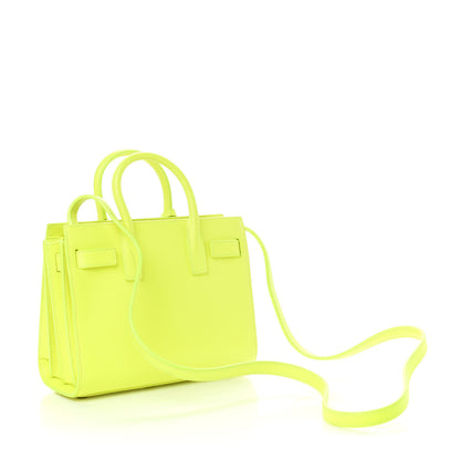 Saint Laurent Calfskin Nano Sac De Jour Neon Yellow 3 of 9
