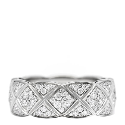 Chanel 18K White Gold Diamond Small Coco Crush Pave Ring 50 5.5 3 of 6