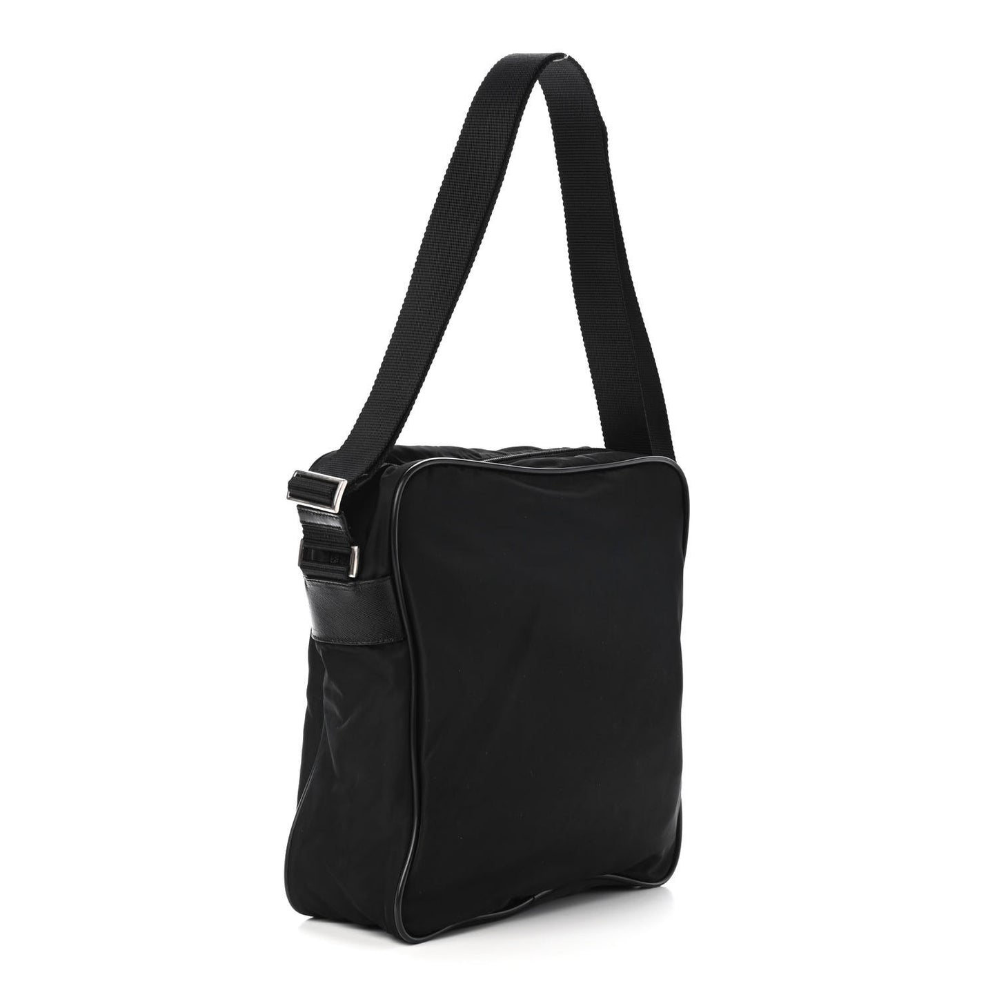 Tessuto Nylon Saffiano Messenger Bag Black