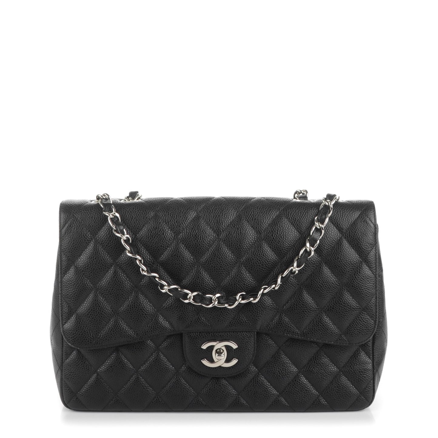 Caviar Quilted Jumbo Single Flap Black