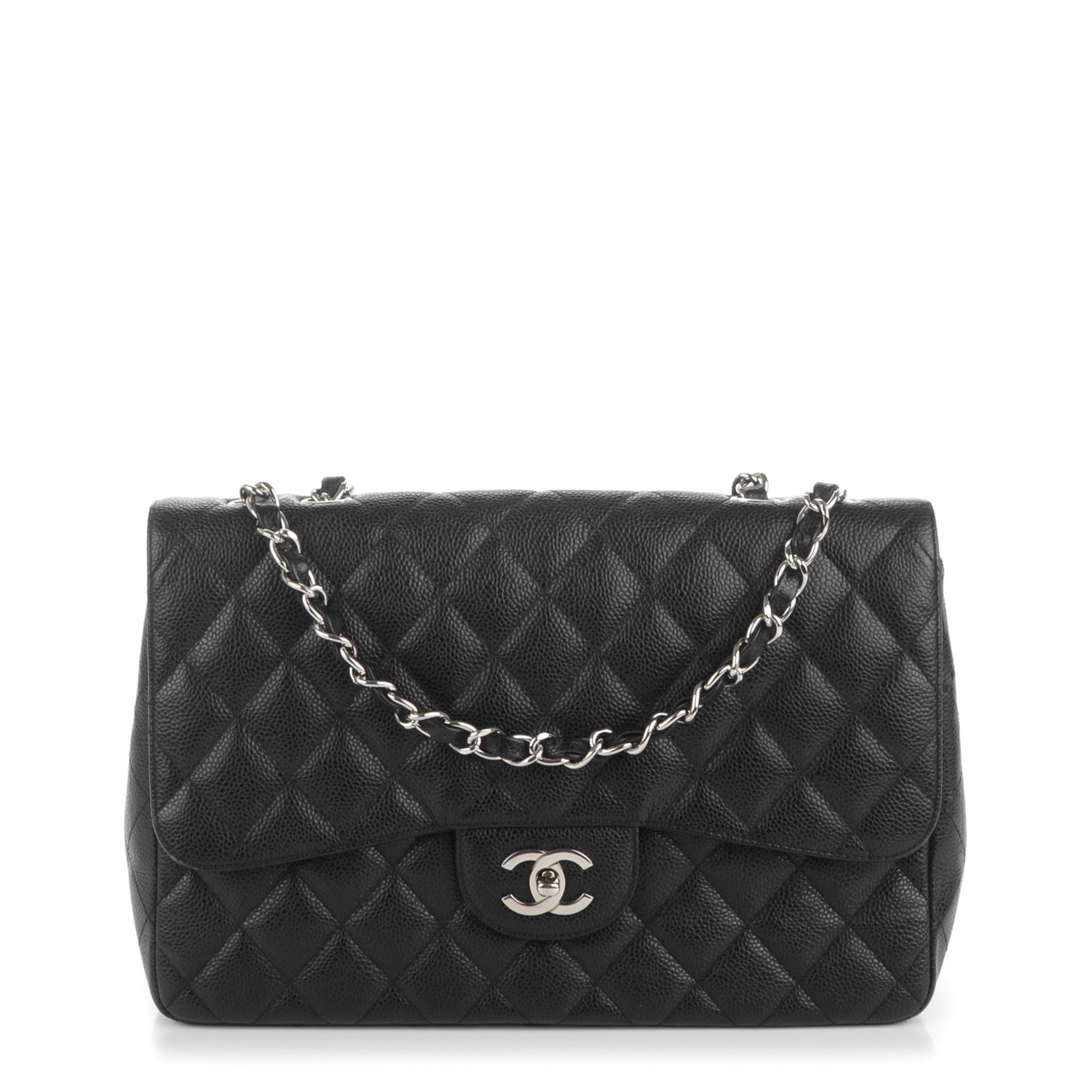 Chanel Caviar Quilted Jumbo Single Flap Black 1 of 7