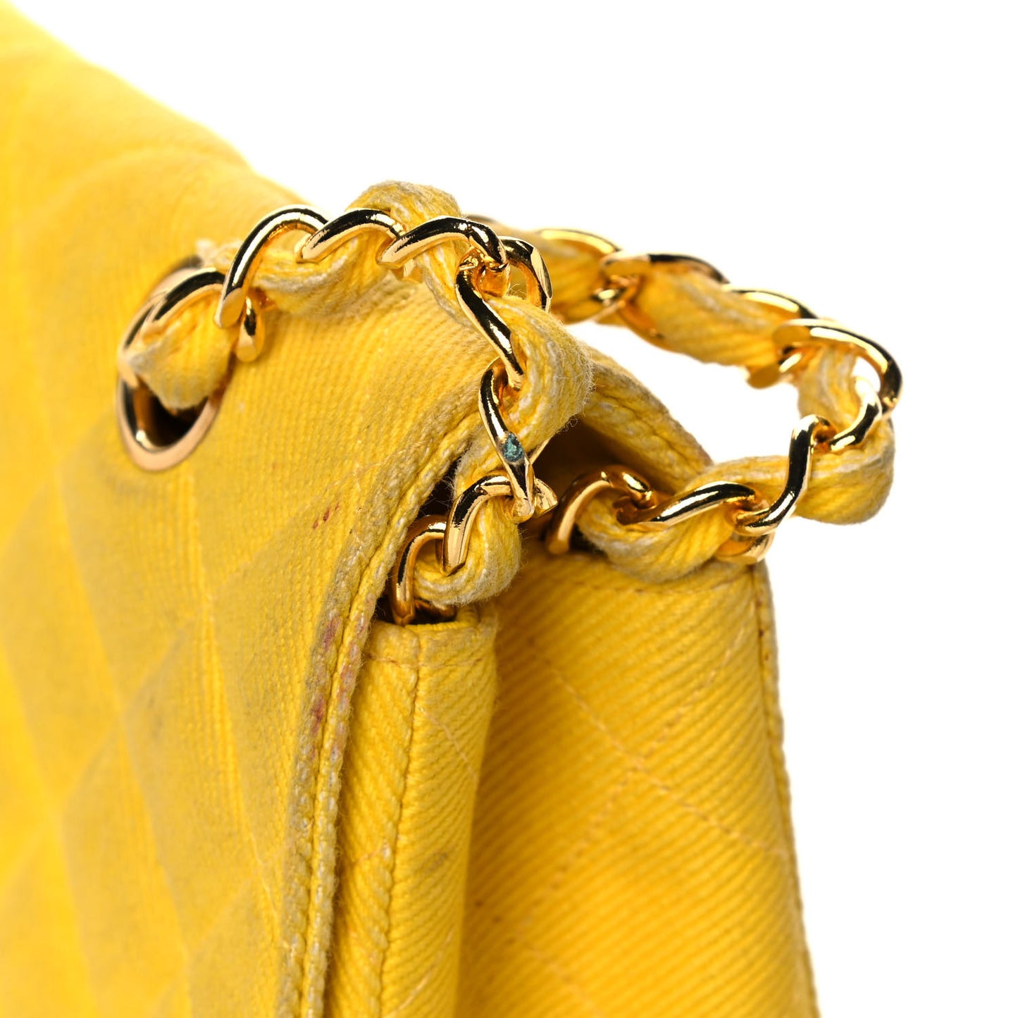 Jersey Quilted Medium Single Flap Yellow