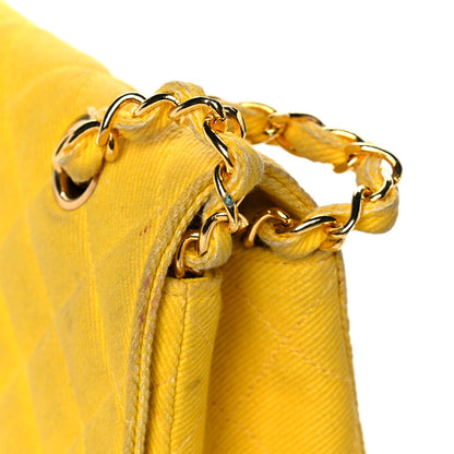 Chanel Jersey Quilted Medium Single Flap Yellow 16 of 16