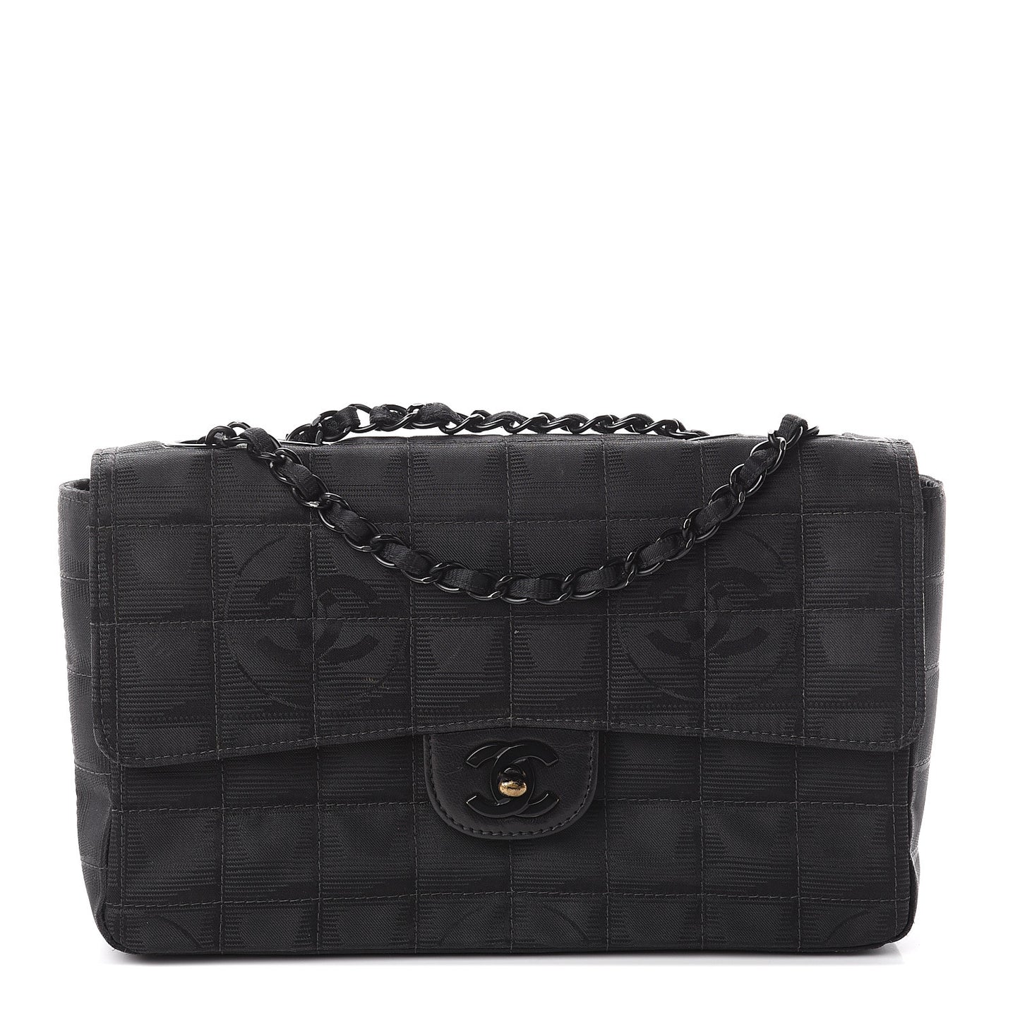 Nylon Medium Travel Flap Black