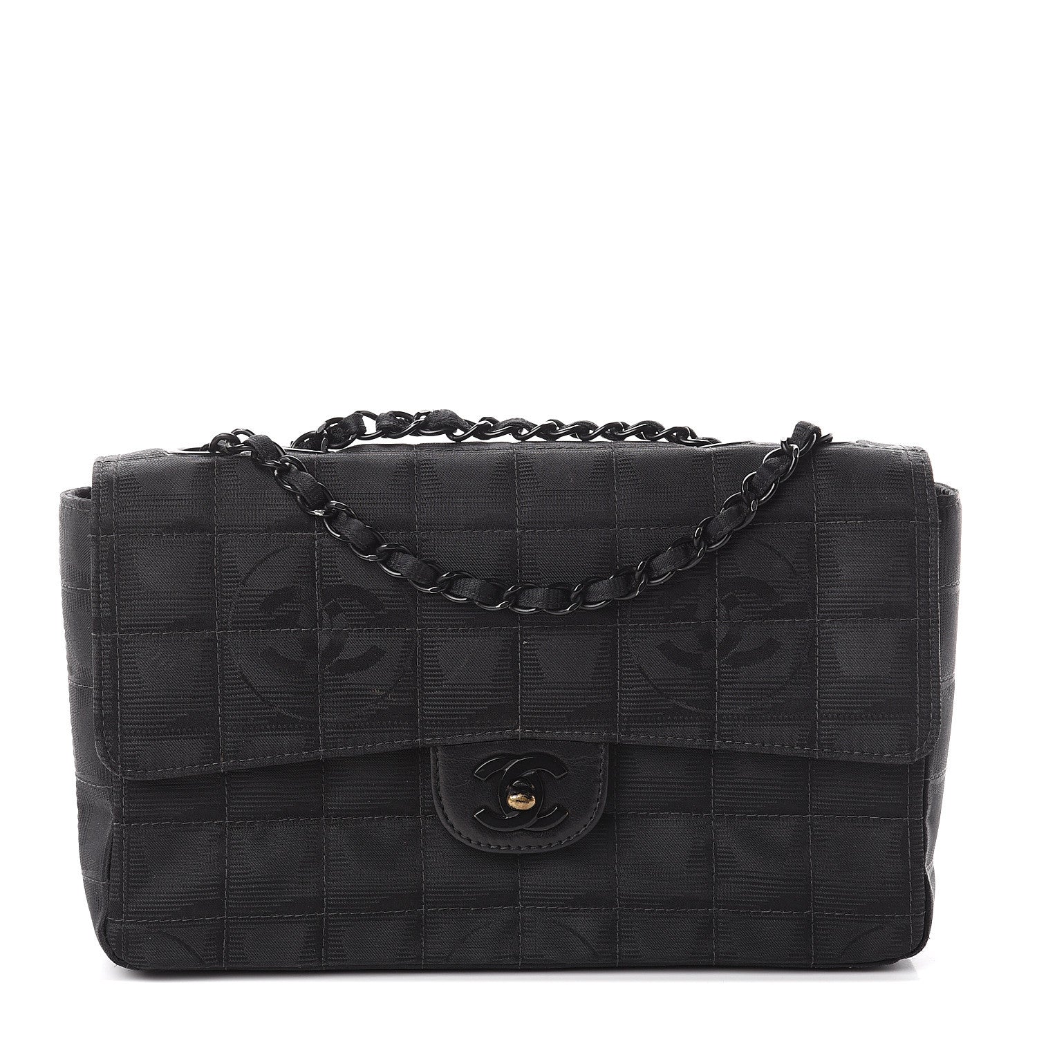 Chanel Nylon Medium Travel Flap Black 1 of 9
