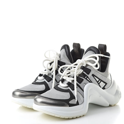 Louis Vuitton Calfskin Technical Nylon LV Archlight Sneaker 37 White 3 of 13