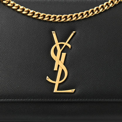 Saint Laurent Grain De Poudre Medium Classic Monogram Kate Satchel Black 8 of 10