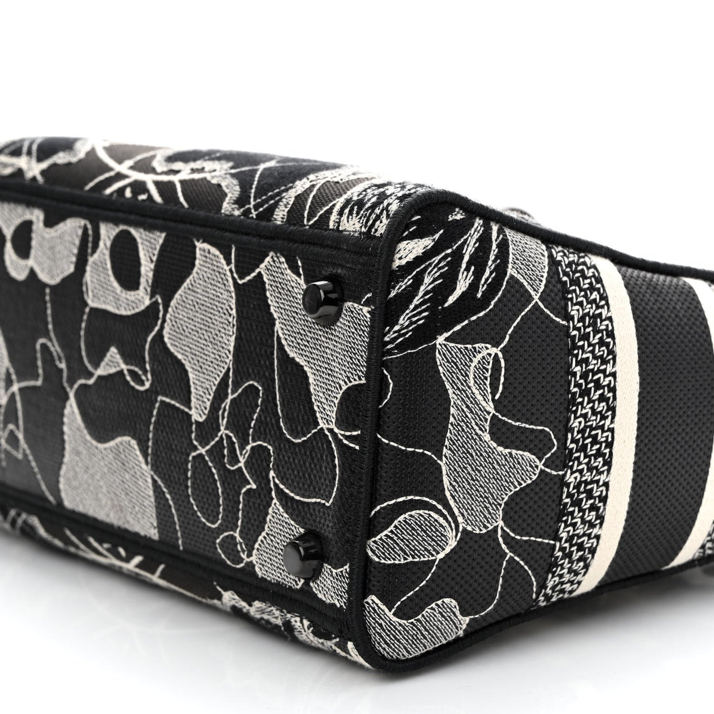 Toile de Jouy Embroidered Medium Lady D-Lite Black White
