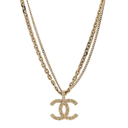 Chanel Crystal CC Multi Strand Chain Necklace Gold 1 of 5