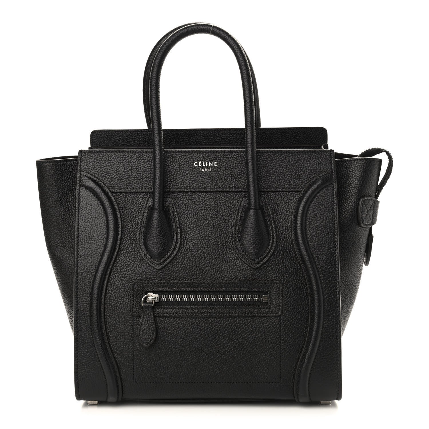 Celine Drummed Calfskin Micro Luggage Black 1 of 8
