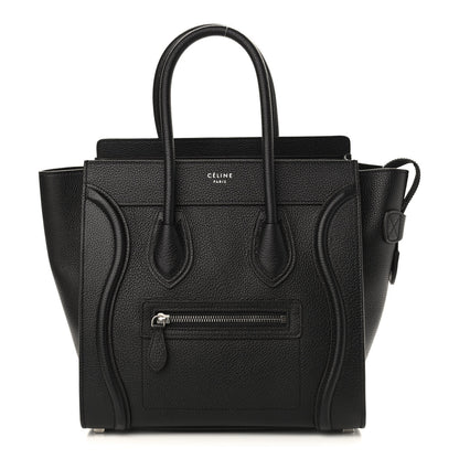 Celine Drummed Calfskin Micro Luggage Black 1 of 8