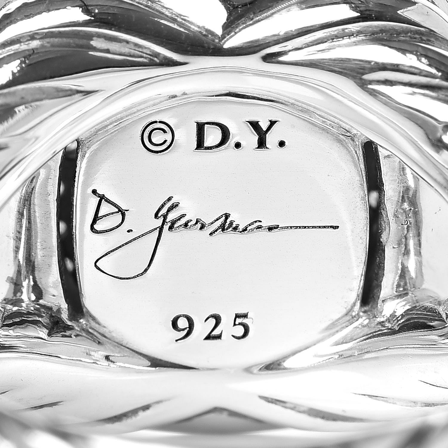 David Yurman Sterling Silver Diamond 11mm Albion Pave Ring 49 5 5 of 6