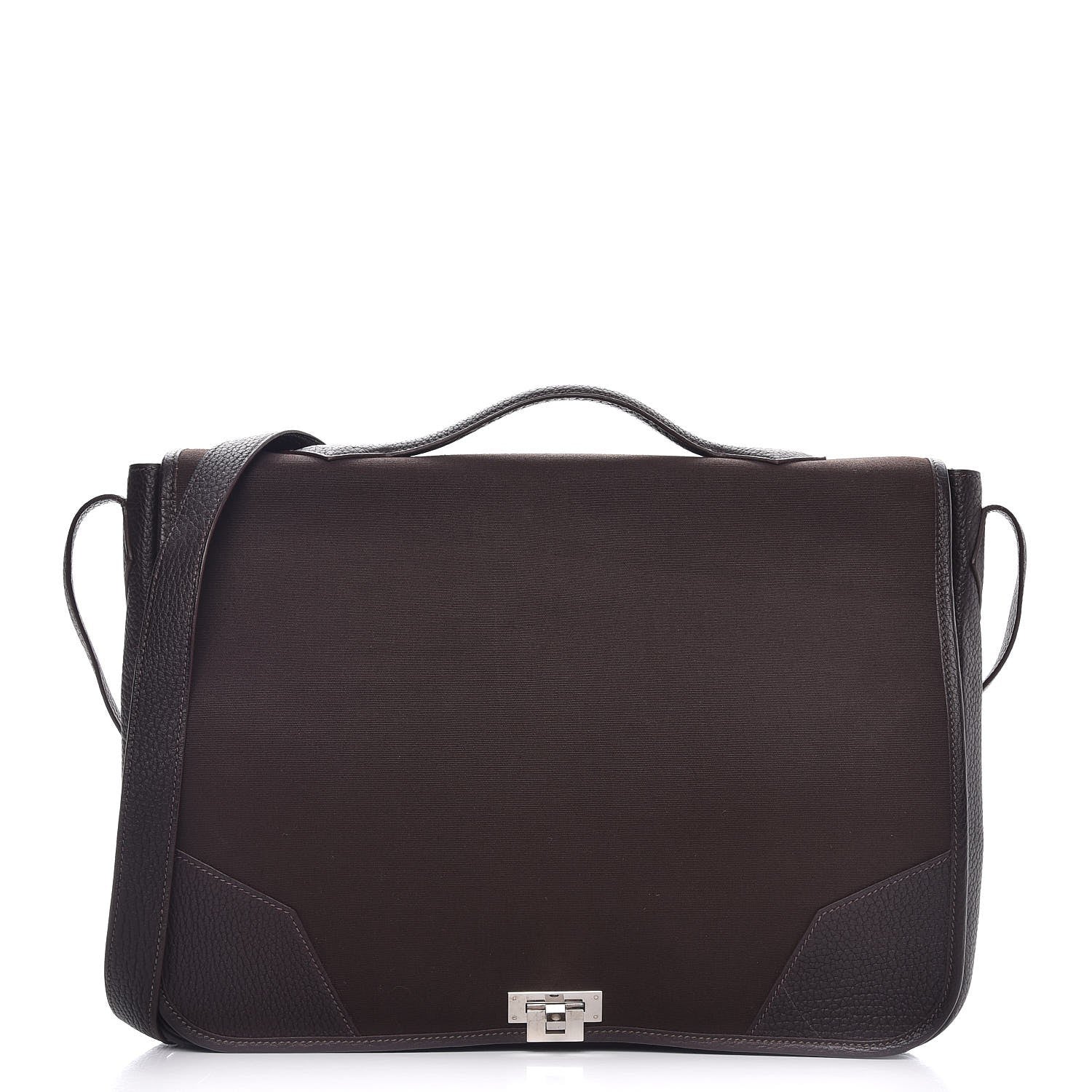 Hermes Toile Togo Victoria II Messenger Chocolate 1 of 7