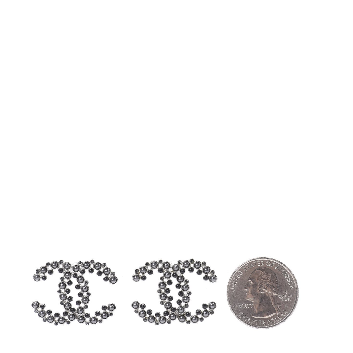 Pearl Crystal Snow Splash CC Earrings Ruthenium
