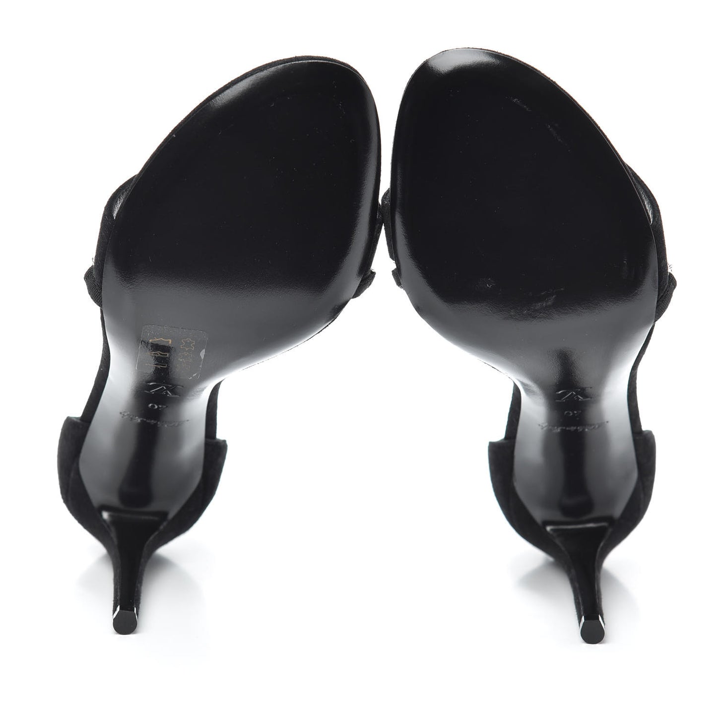 Suede Crystal Overnight Cross Sandals 40 Black