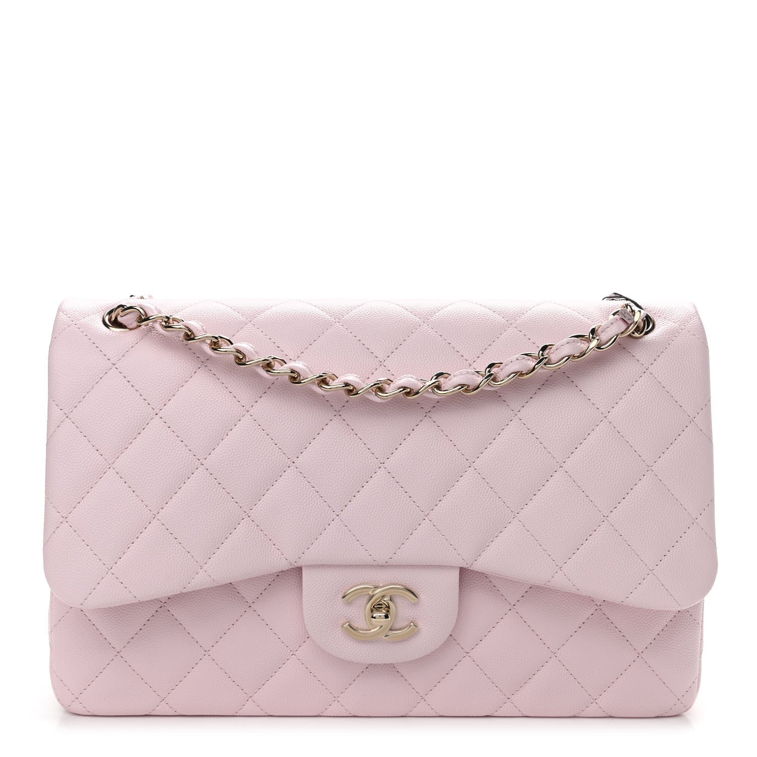 Chanel Caviar Quilted Jumbo Double Flap Light Pink 1 of 9