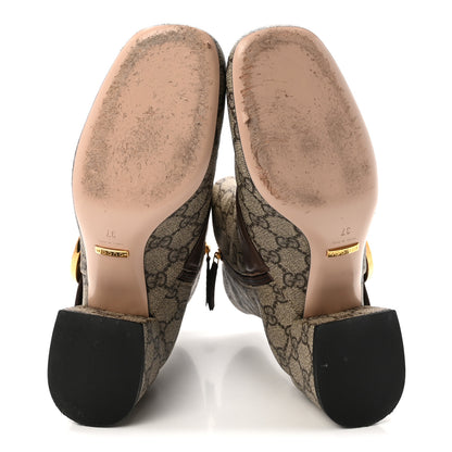 Gucci GG Supreme Monogram Malaga Kid Blondie 55mm Ankle Boots 37 Beige Ebony New Acero 6 of 10