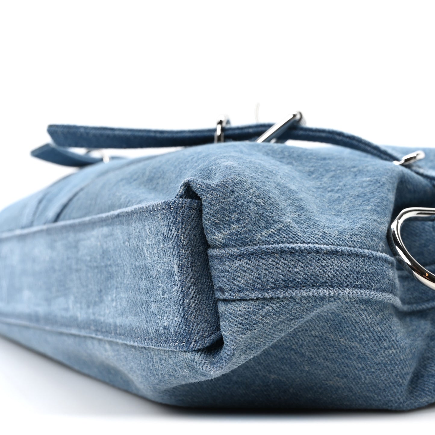 Washed Denim Medium Voyou Bag Medium Blue
