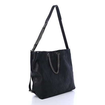 Chanel Calfskin Stitched Large Hobo Black 2 of 4