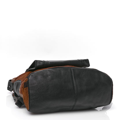 Christian Louboutin Pony Hair Calfskin Spikes Syd Backpack Coffee Bronze Black 4 of 12