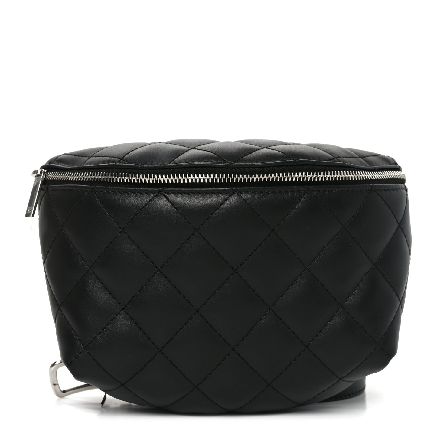 Calfskin Quilted Waist Belt Bag Black