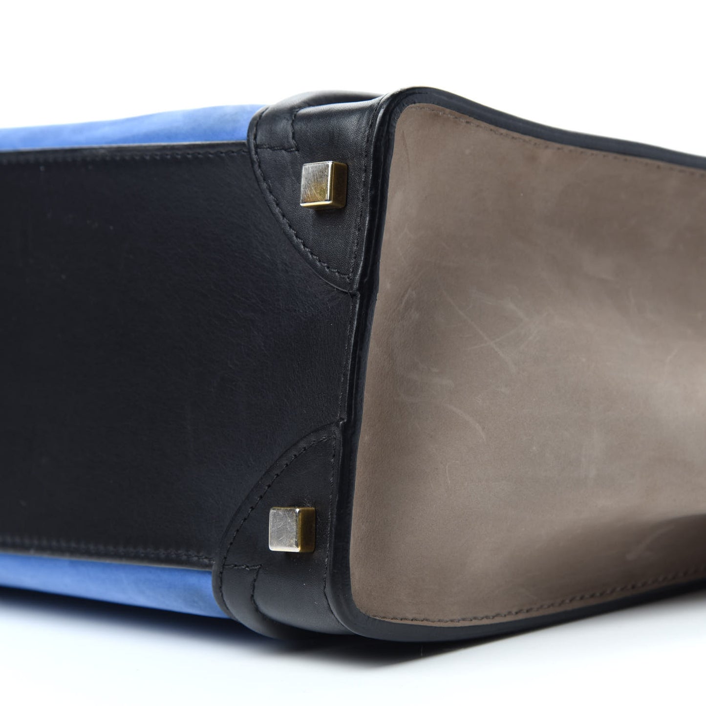 Calfskin Nubuck Suede Micro Tri-Color Luggage Blue