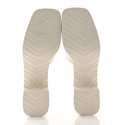 Gucci Rubber Gucci Logo Womens Platform 20/60mm Slide Sandals 42 Mystic White 5 of 9