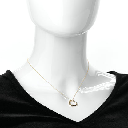 Tiffany 18K Yellow Gold 16mm Elsa Peretti Open Heart Pendant Necklace 2 of 8